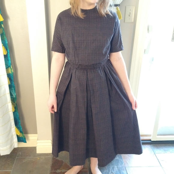 midcentury LANZ cotton shirtwaist dress 1960's XS - Picture 6 of 9